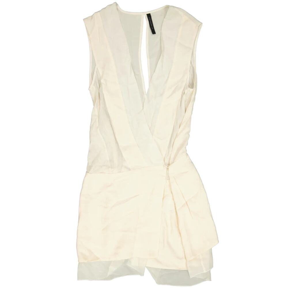 Dion Lee Cream Silk Sleeveless Wrap Dress - Picture 2 of 13